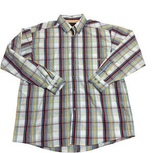 Ariat Men's Size XL Blue Plaid Long Sleeve Western Cowboy Rodeo Shirt